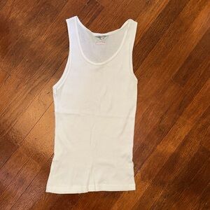 Women’s Hard Tail Classic Ribbed White Tank Top Size Large